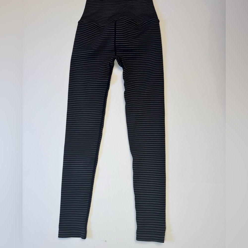 Spiritual Gangster Striped Yoga Leggings XS/S Gray Black Pilates Athleisure